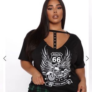 FashionNova women’s black tee shirt XL NWT